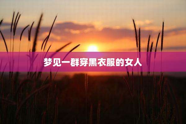 梦见一群穿黑衣服的女人