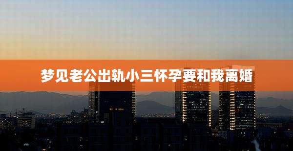 梦见老公出轨小三怀孕要和我离婚