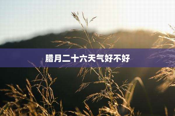腊月二十六天气好不好