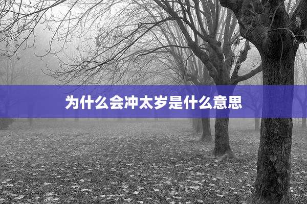 为什么会冲太岁是什么意思