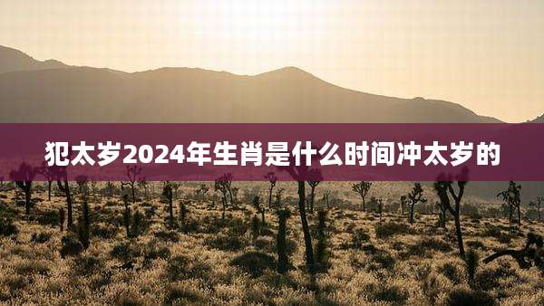 犯太岁2024年生肖是什么时间冲太岁的