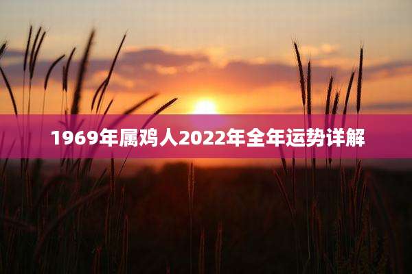 1969年属鸡人2022年全年运势详解