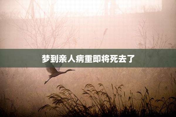梦到亲人病重即将死去了