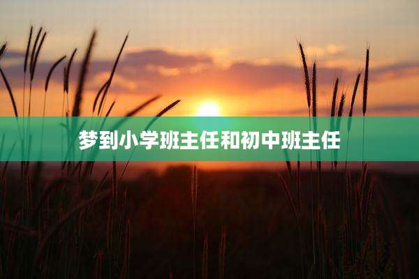 梦到小学班主任和初中班主任