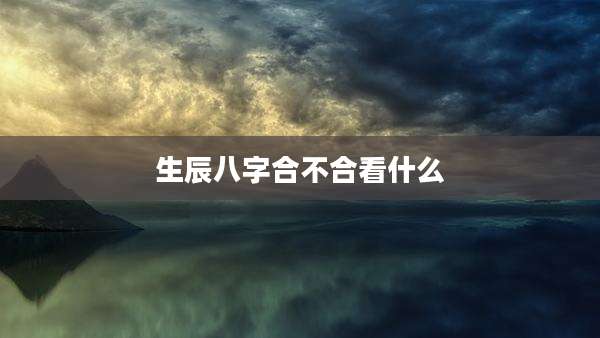 生辰八字合不合看什么