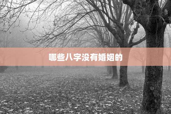 哪些八字没有婚姻的