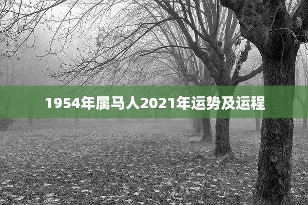 1954年属马人2021年运势及运程