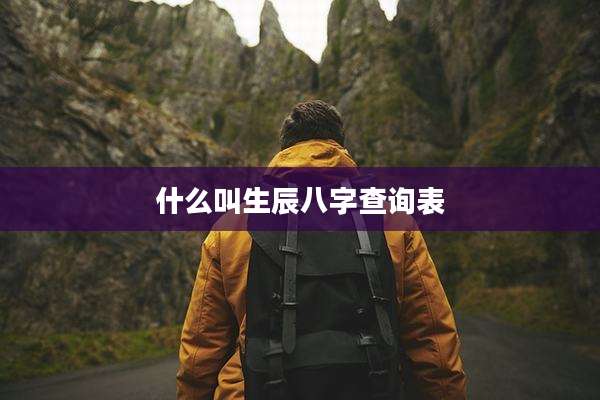 什么叫生辰八字查询表