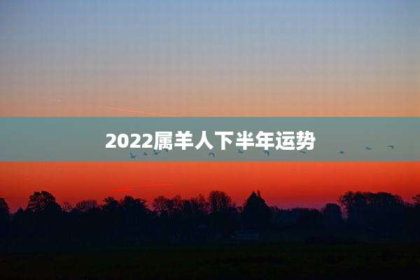 2022属羊人下半年运势