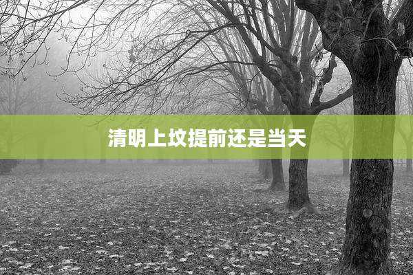 清明上坟提前还是当天