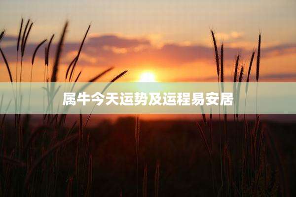 属牛今天运势及运程易安居