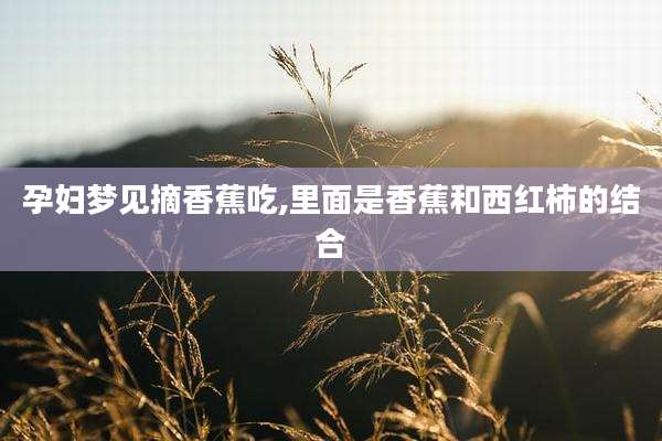 孕妇梦见摘香蕉吃,里面是香蕉和西红柿的结合