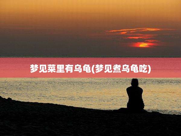 梦见菜里有乌龟(梦见煮乌龟吃)