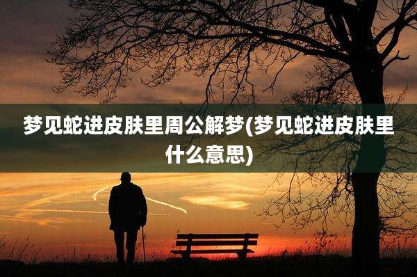 梦见蛇进皮肤里周公解梦(梦见蛇进皮肤里什么意思)