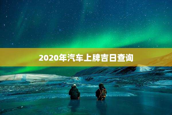 2020年汽车上牌吉日查询