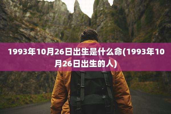 1993年10月26日出生是什么命(1993年10月26日出生的人)