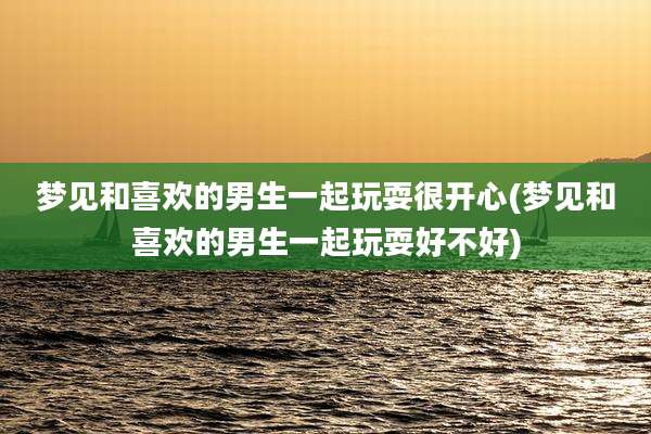 梦见和喜欢的男生一起玩耍很开心(梦见和喜欢的男生一起玩耍好不好)