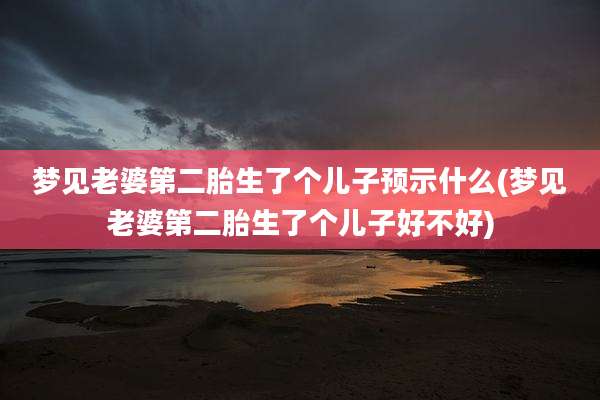 梦见老婆第二胎生了个儿子预示什么(梦见老婆第二胎生了个儿子好不好)