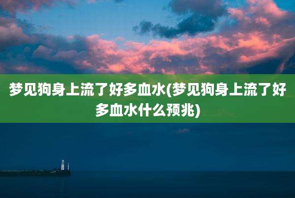 梦见狗身上流了好多血水(梦见狗身上流了好多血水什么预兆)