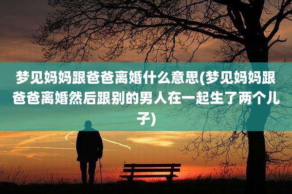 梦见妈妈跟爸爸离婚什么意思(梦见妈妈跟爸爸离婚然后跟别的男人在一起生了两个儿子)