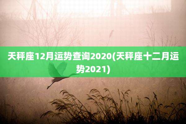 天秤座12月运势查询2020(天秤座十二月运势2021)
