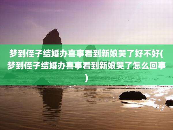 梦到侄子结婚办喜事看到新娘哭了好不好(梦到侄子结婚办喜事看到新娘哭了怎么回事)