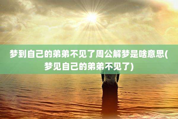 梦到自己的弟弟不见了周公解梦是啥意思(梦见自己的弟弟不见了)