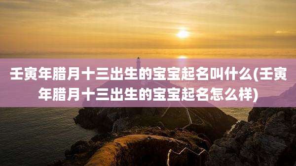 壬寅年腊月十三出生的宝宝起名叫什么(壬寅年腊月十三出生的宝宝起名怎么样)