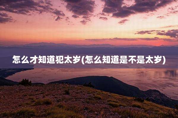 怎么才知道犯太岁(怎么知道是不是太岁)