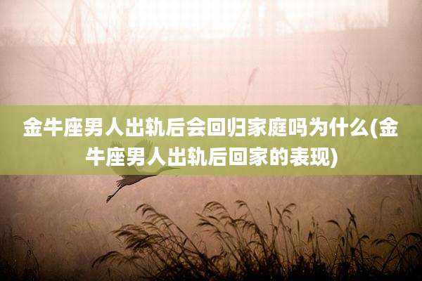 金牛座男人出轨后会回归家庭吗为什么(金牛座男人出轨后回家的表现)