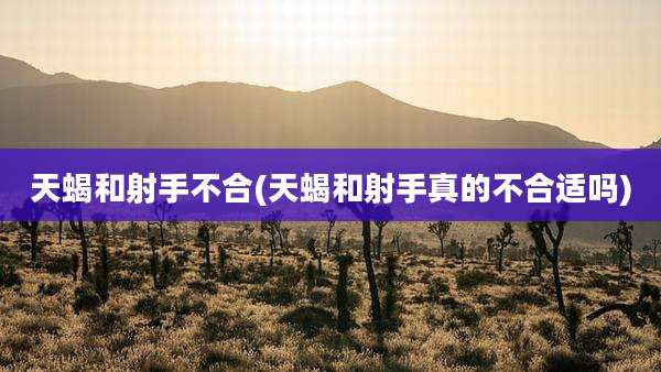天蝎和射手不合(天蝎和射手真的不合适吗)