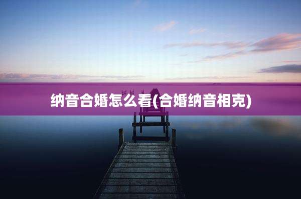 纳音合婚怎么看(合婚纳音相克)