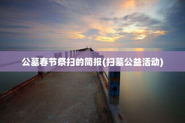 公墓春节祭扫的简报(扫墓公益活动)