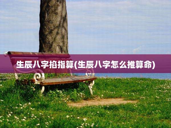 生辰八字掐指算(生辰八字怎么推算命)
