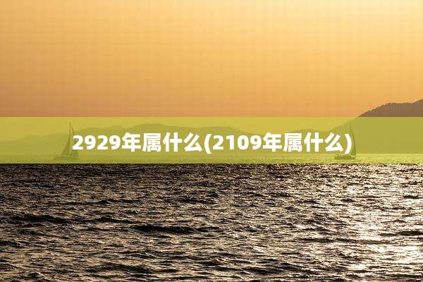 2929年属什么(2109年属什么)