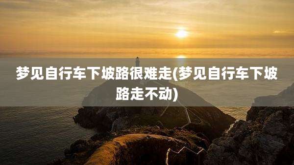 梦见自行车下坡路很难走(梦见自行车下坡路走不动)