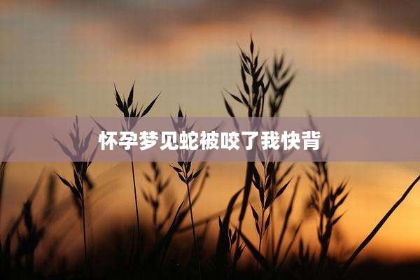 怀孕梦见蛇被咬了我快背
