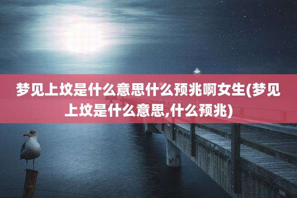 梦见上坟是什么意思什么预兆啊女生(梦见上坟是什么意思,什么预兆)