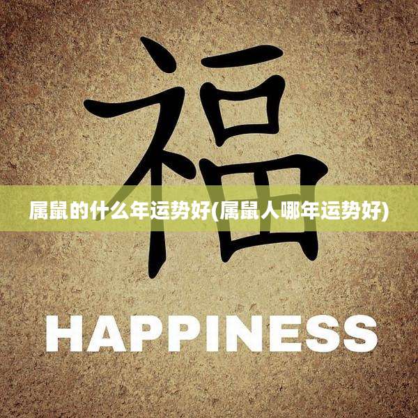属鼠的什么年运势好(属鼠人哪年运势好)