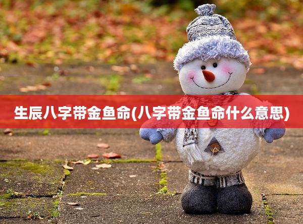 生辰八字带金鱼命(八字带金鱼命什么意思)