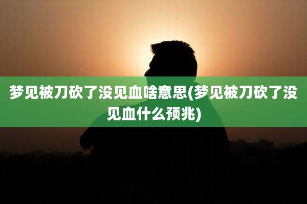 梦见被刀砍了没见血啥意思(梦见被刀砍了没见血什么预兆)