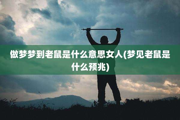 做梦梦到老鼠是什么意思女人(梦见老鼠是什么预兆)