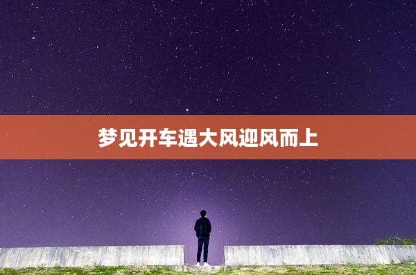 梦见开车遇大风迎风而上