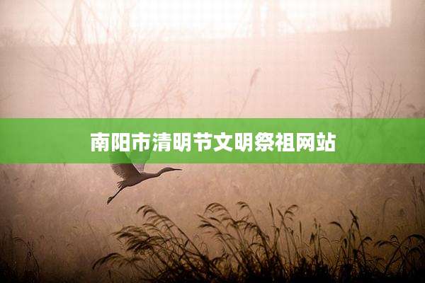 南阳市清明节文明祭祖网站
