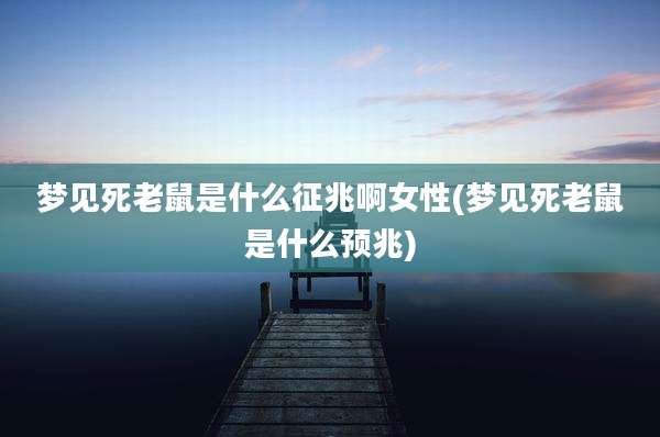 梦见死老鼠是什么征兆啊女性(梦见死老鼠是什么预兆)