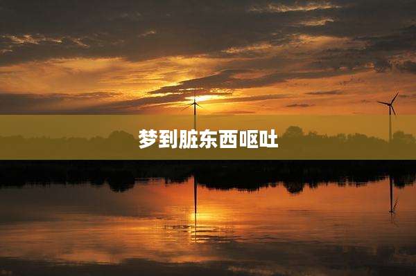 梦到脏东西呕吐