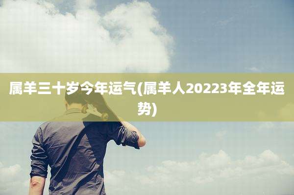 属羊三十岁今年运气(属羊人20223年全年运势)