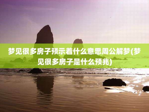 梦见很多房子预示着什么意思周公解梦(梦见很多房子是什么预兆)