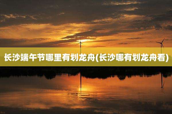 长沙端午节哪里有划龙舟(长沙哪有划龙舟看)