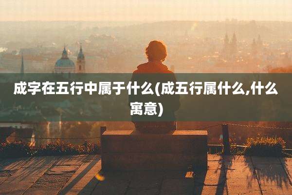 成字在五行中属于什么(成五行属什么,什么寓意)